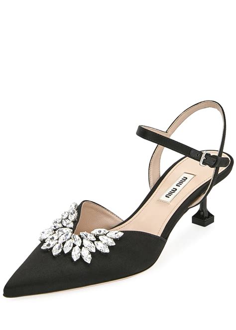 miu miu satin kitten-heel pumps|Women's Miu Miu Low & Kitten Heels .